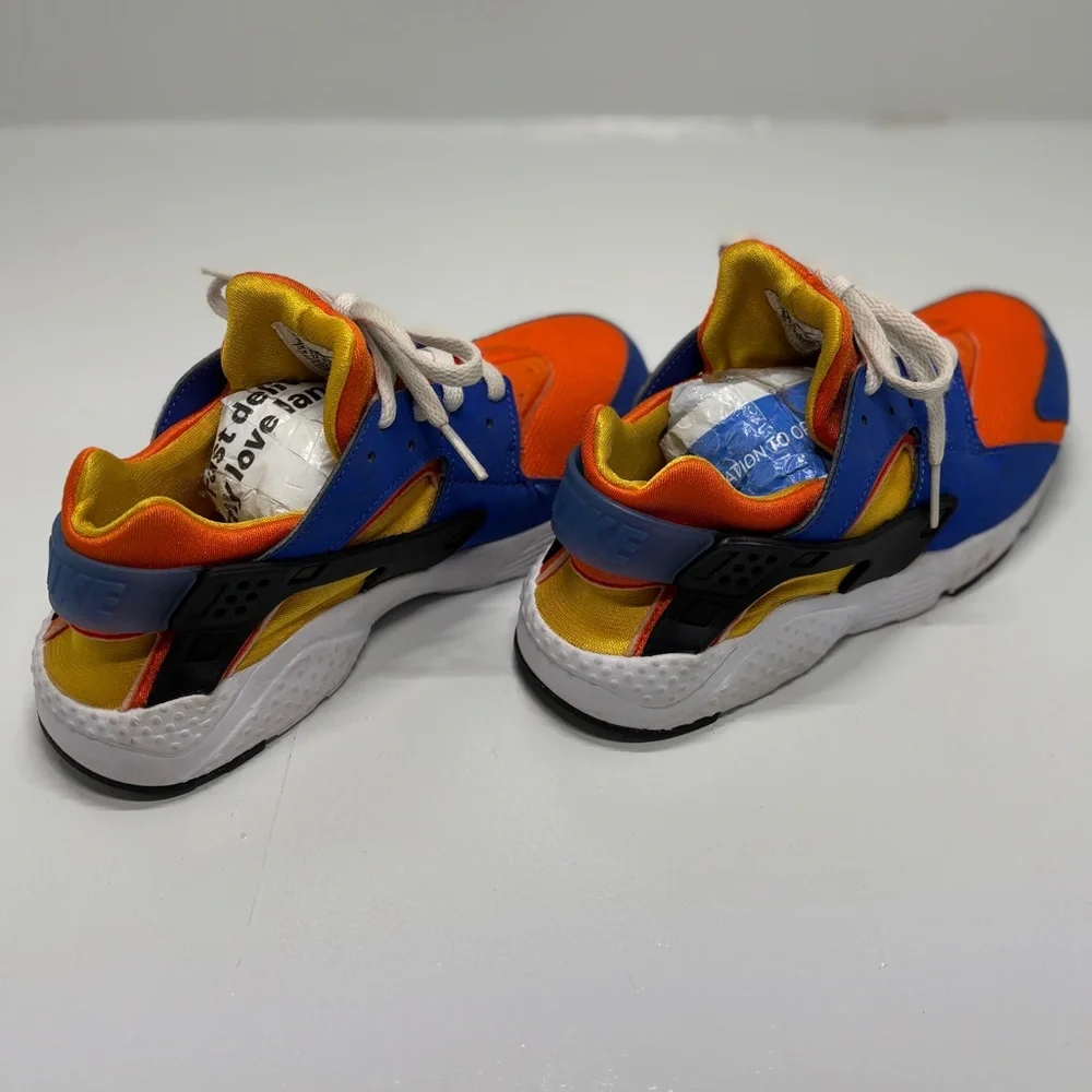 Nike Air Huarache Youth Sneakers Size 3Y Blue Orange Athletic Shoes